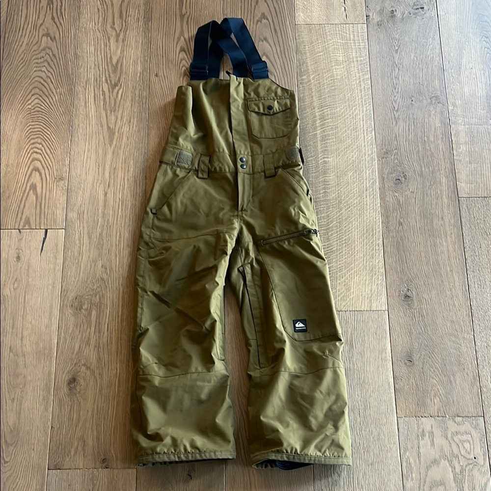 Quiksilver Olive Green Kids Snow Bibs